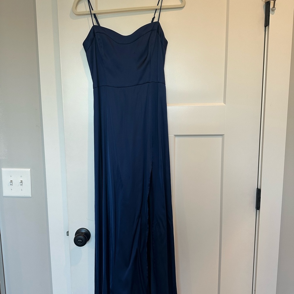 Abercrombie & Fitch Navy Spaghetti Strap Maxi Dress
